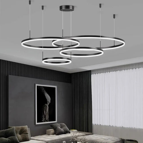 Cascading Layered Ring Chandelier – Arevaux – Lifestyle View 2