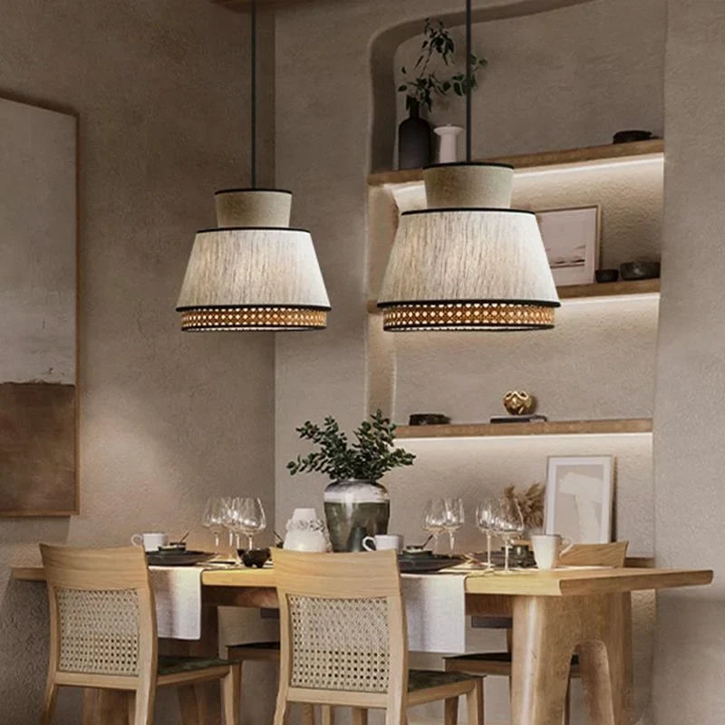 Iorvex rattan pendant light — lifestyle scene 1