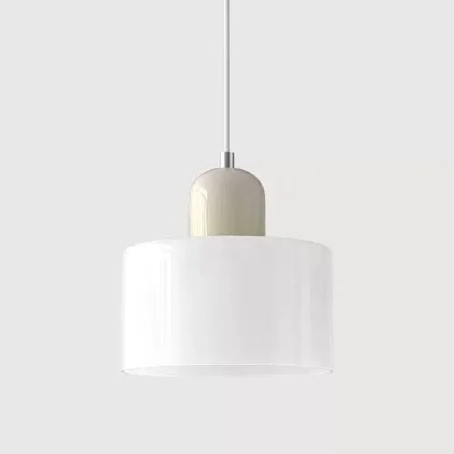 Pelindra Stained Glass Pendant – White Shade / Cream Cap