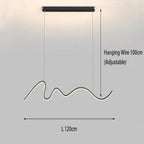 Sculptural Wavy LED Line Pendant Light - Capova