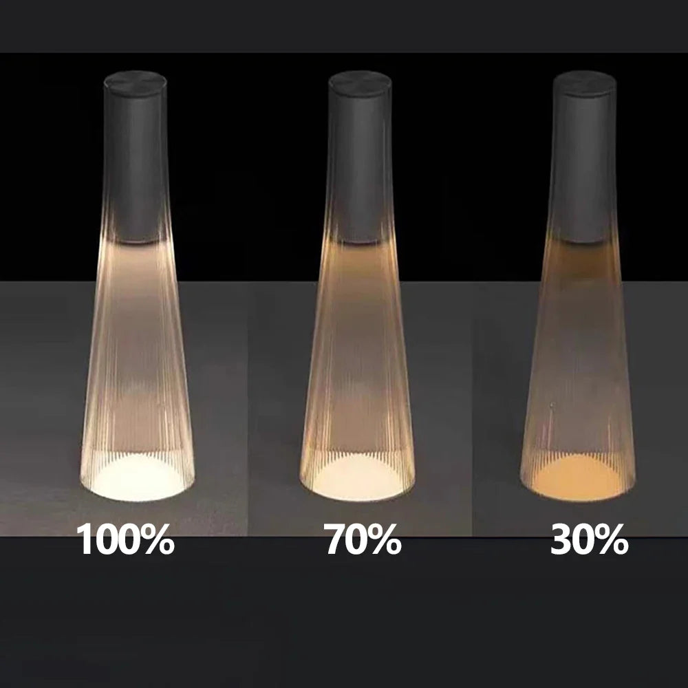 Cordless Fluted Table Lamp Ilvara – Stepless Dimming Levels