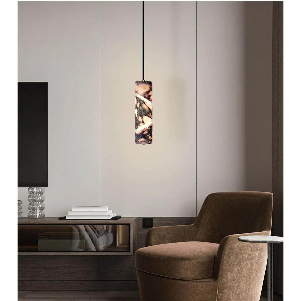 Marble Cylinder Pendant Light – Dbelorn – Product Detail 5