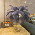 Natural Ostrich Feather Table Lamp Arelon – Product Detail 8