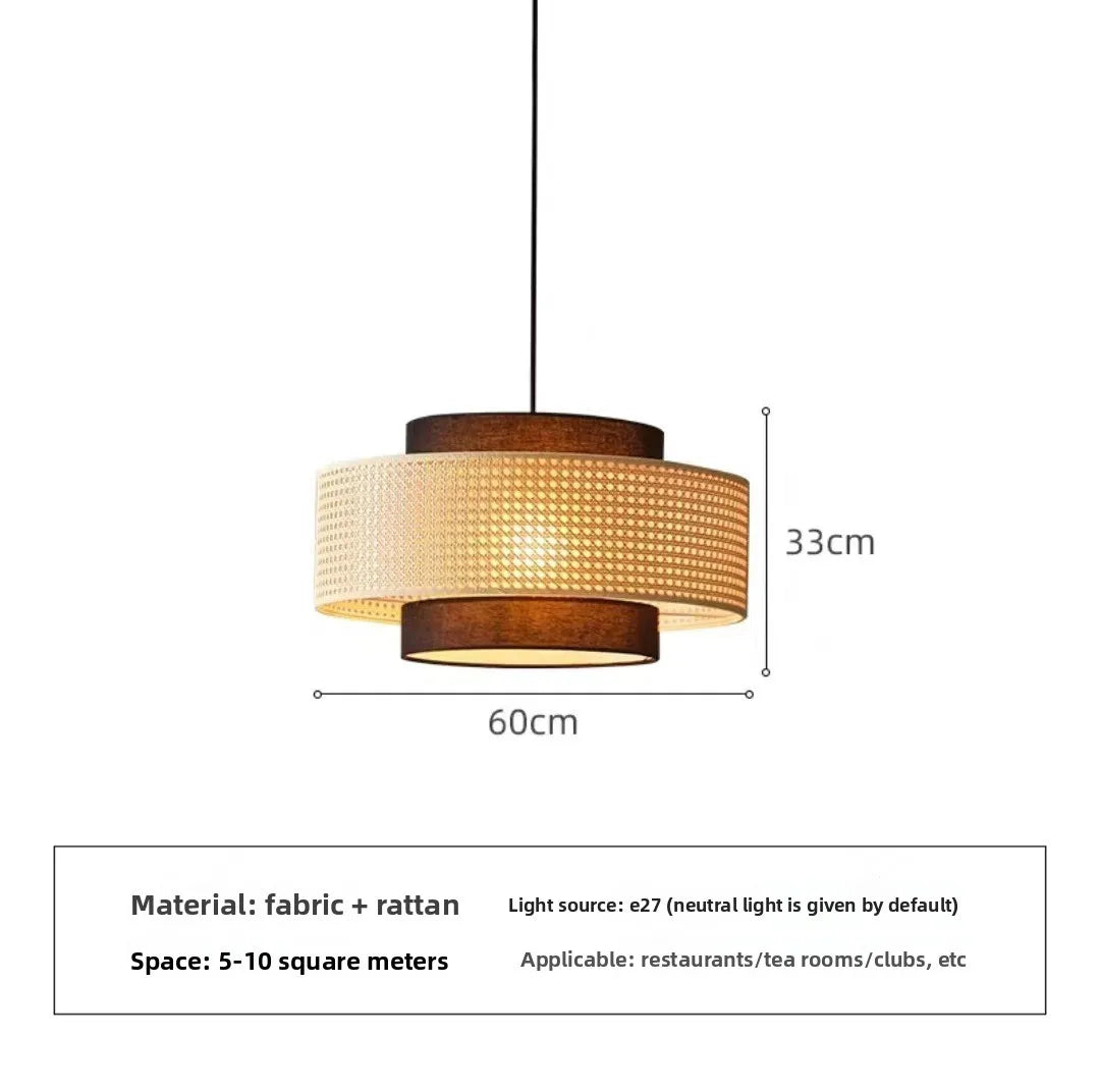 Wabi-Sabi Woven Rattan Pendant Light Ctaelinth – 60cm Detail