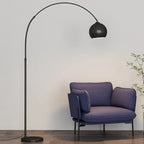 Sculptural Arc Floor Lamp Elaro – Chrome, Lifestyle