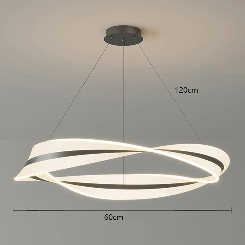 Sculptural Twisted Metal Pendant Light Cxaelindra – 60cm Size Detail