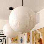 Japanese Washi Paper Sphere Pendant Light Sorane - Lifestyle View, 60cm