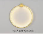 Minimalist Circular LED Wall Sconce Adelvox – Full Disc Gold Detail