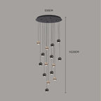 Black & Copper Sphere Cluster Chandelier Radianto