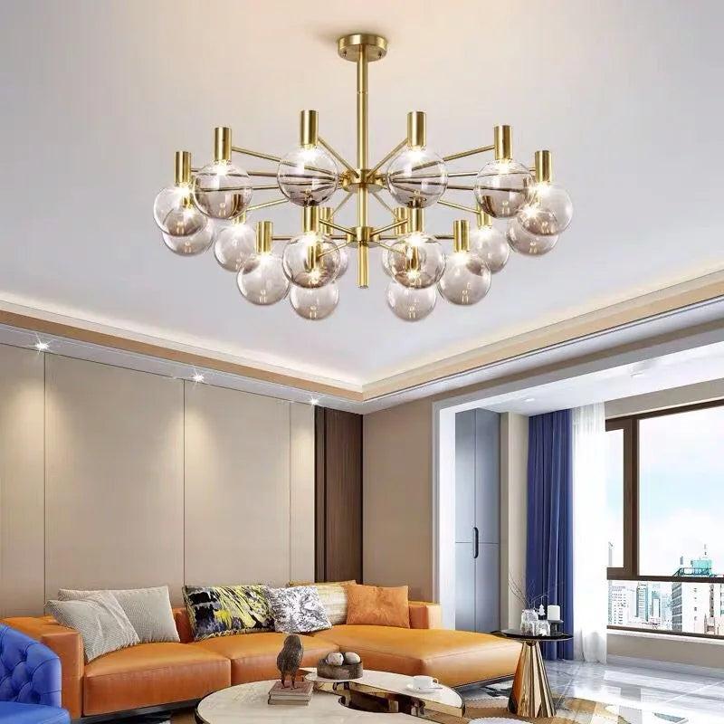 Maelon Sculptural Cluster Chandelier – Gold Frame, Lifestyle View