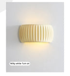 Ribbed Resin Up/Down Wall Sconce – Lvorin – Milky White, Studio Detail