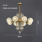 Brass Frosted-Glass Sputnik Chandelier – Kalion