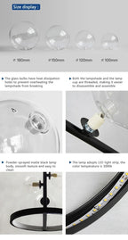 Halo Ring & Glass Globe Cluster Chandelier – Convex – Construction Detail