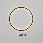 Minimalist Circular LED Wall Sconce Adelvox – Open Ring Black Detail