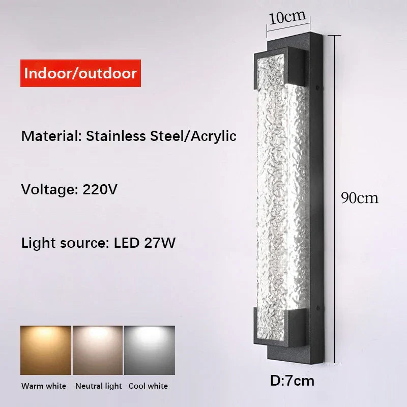 Ecrivox Steel Linear Outdoor Wall Sconce