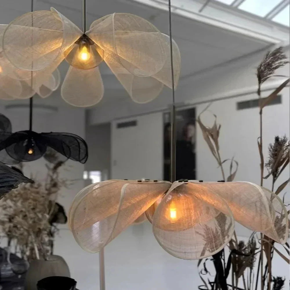 Layered Fabric Petal Pendant Light Camlora – Petal Detail Close-Up