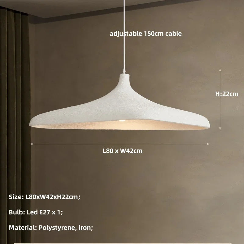 Sculptural High-Polymer Dome Pendant Light Gaevrix – White, 80cm
