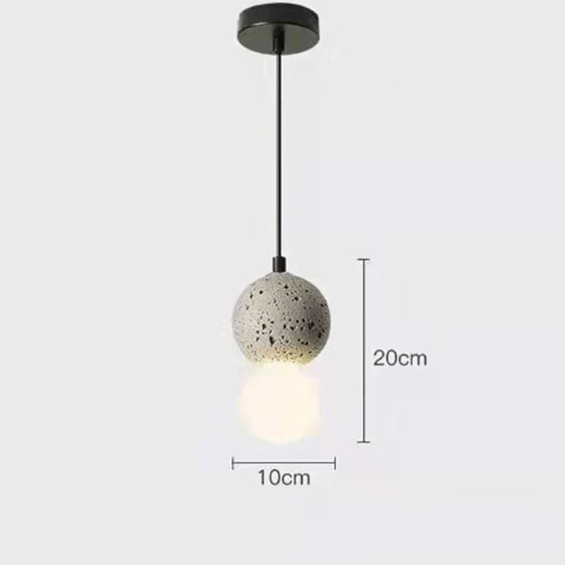 Stone Sphere Pendant & Wall Sconce – Mvaelvix – Pendant, Taupe Terrazzo Finish, Dimensions