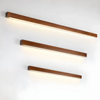 Solvela walnut linear LED wall sconce in 60, 80 and 120 cm lengths