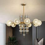 Brass Frosted-Glass Sputnik Chandelier – Kalion