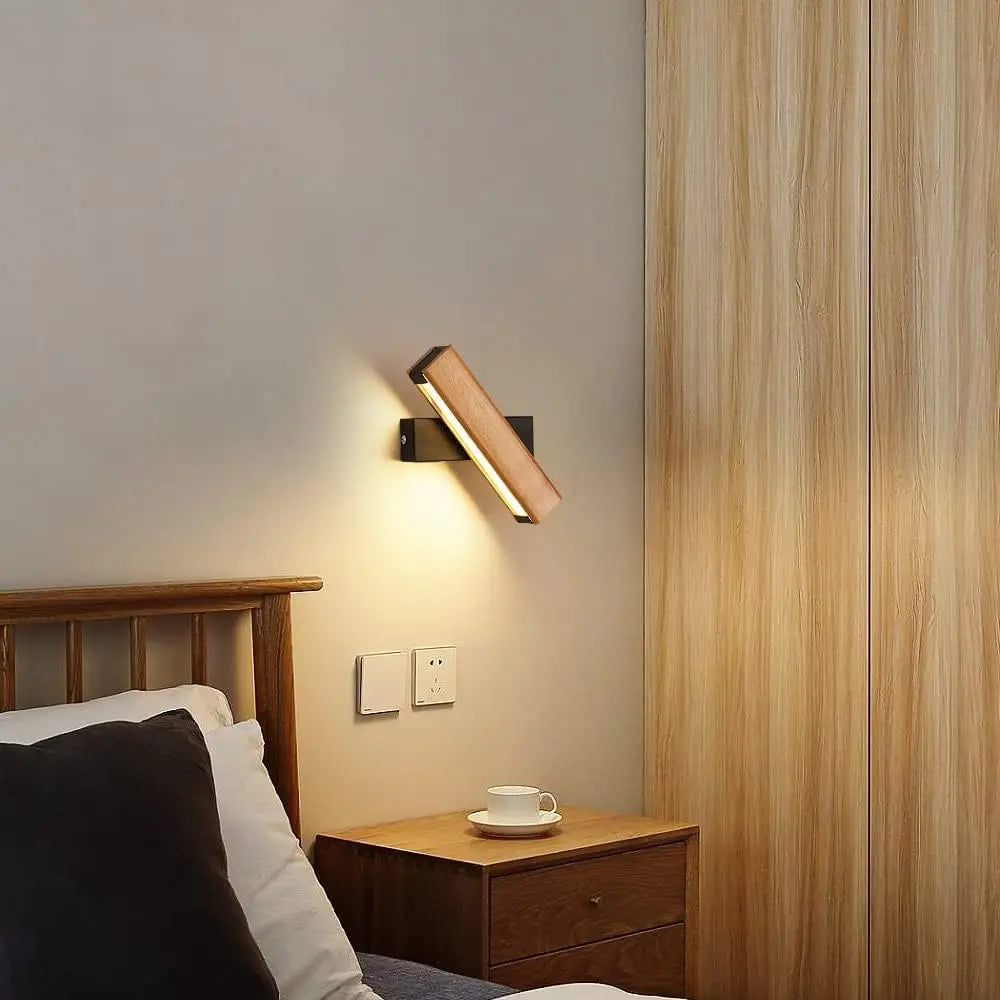 Solid Wood Rotating Wall Sconce Kalix – Lifestyle View 4