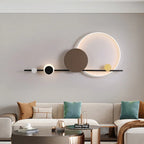 Sculptural Orbit LED Wall Sconce Ambrix – Coffee Finish, Living Room View