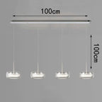 Bsaelix pendant chandelier – White, 4 Lights configuration, dimensions