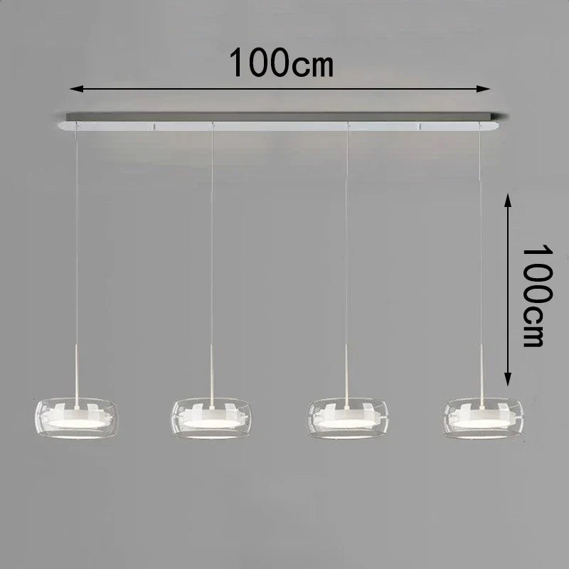 Bsaelix pendant chandelier – White, 4 Lights configuration, dimensions