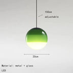 Ombré Glass Sphere Pendant Light – Olvinex – Emerald Green 20cm