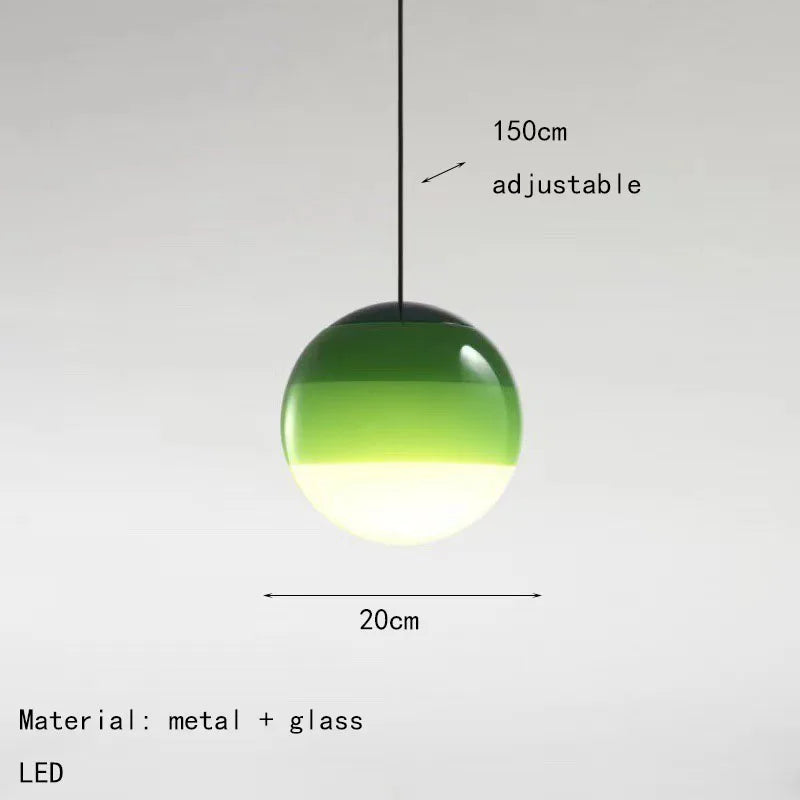 Ombré Glass Sphere Pendant Light – Olvinex – Emerald Green 20cm