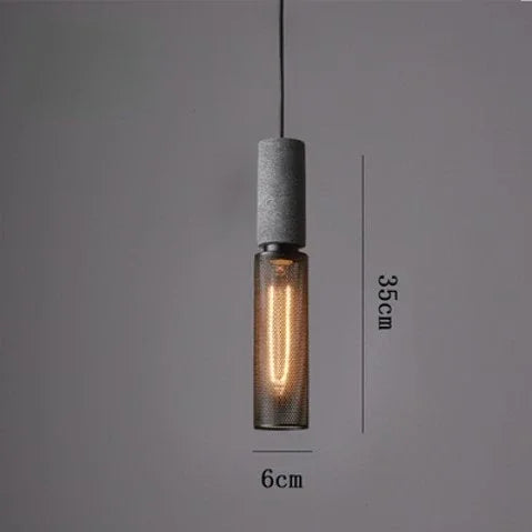 Concrete Effect Cylinder Pendant Light Novalex – Product Detail 5
