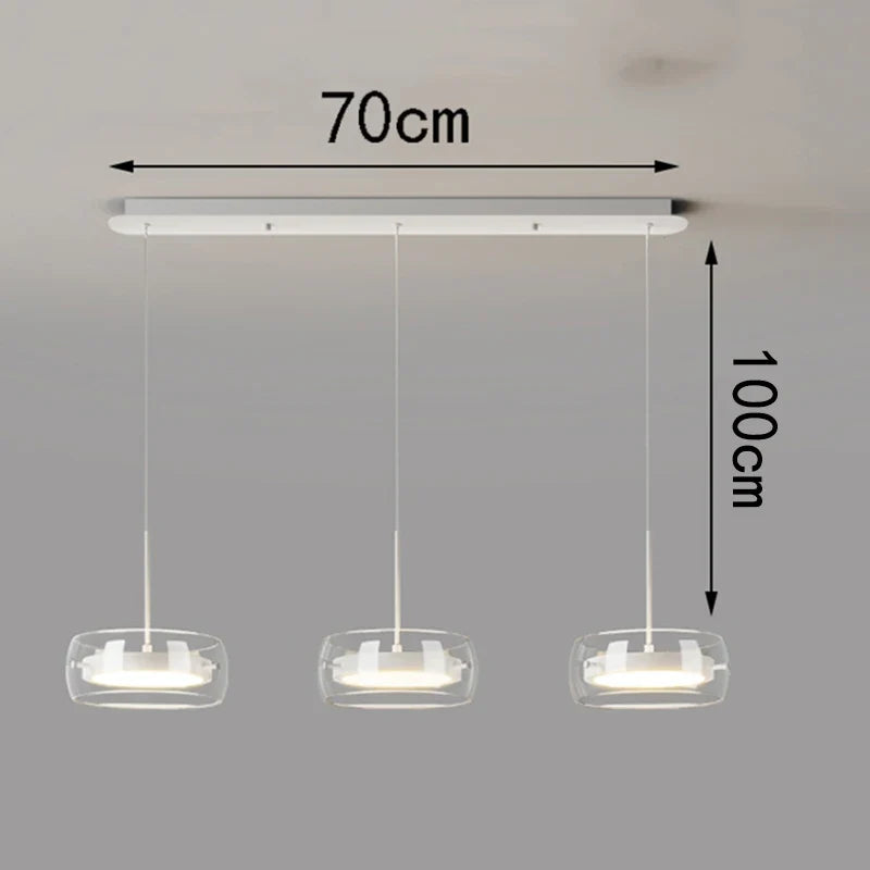 Bsaelix pendant chandelier – White, 3 Lights configuration, dimensions