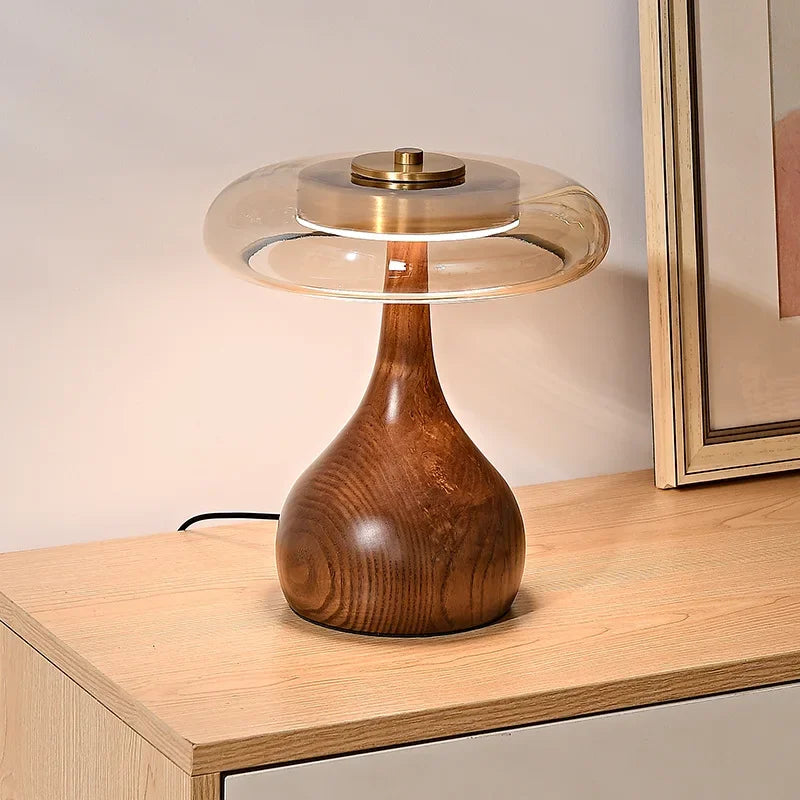 Hovelux Compact Style – Ash Wood Base with Mouth-Blown Glass Disc
