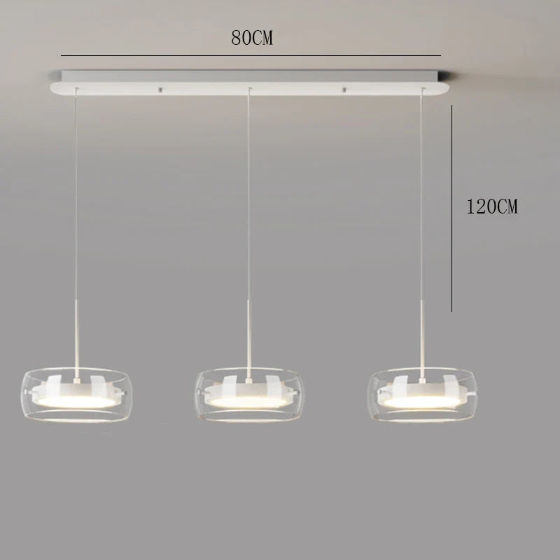 Double Layer Glass Drum LED Pendant Light – Ebelindra – Product Detail 9