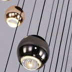 Black & Copper Sphere Cluster Chandelier Radianto