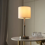 Cordless Bedside Table Lamp – Luxandor – Traditional Shade, Gold