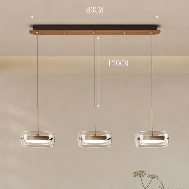 Double Layer Glass Drum LED Pendant Light – Ebelindra – Product Detail 5