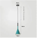 Modern Metal Cone Pendant Light Domesco — Blue