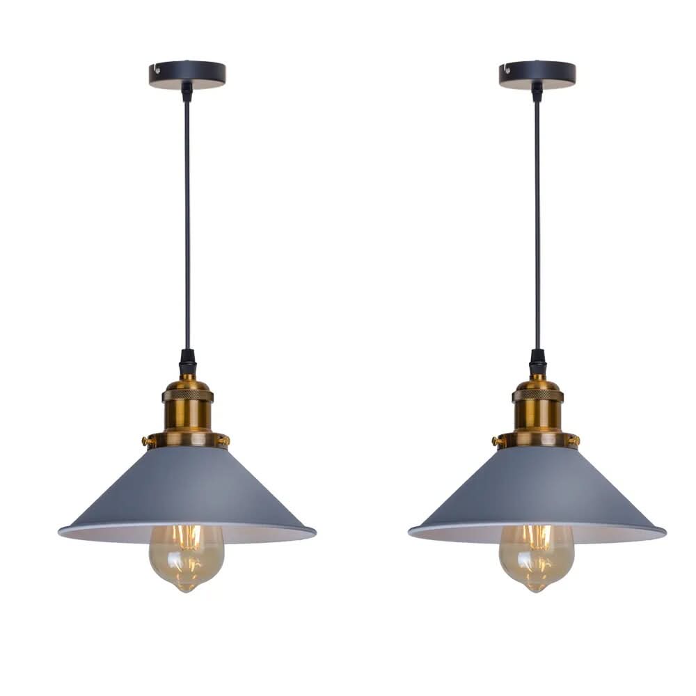 Industrial Painted Iron Cone Pendant Light Conavex – Grey Finish