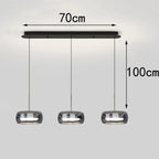 Bsaelix pendant chandelier – Black, 3 Lights configuration, dimensions