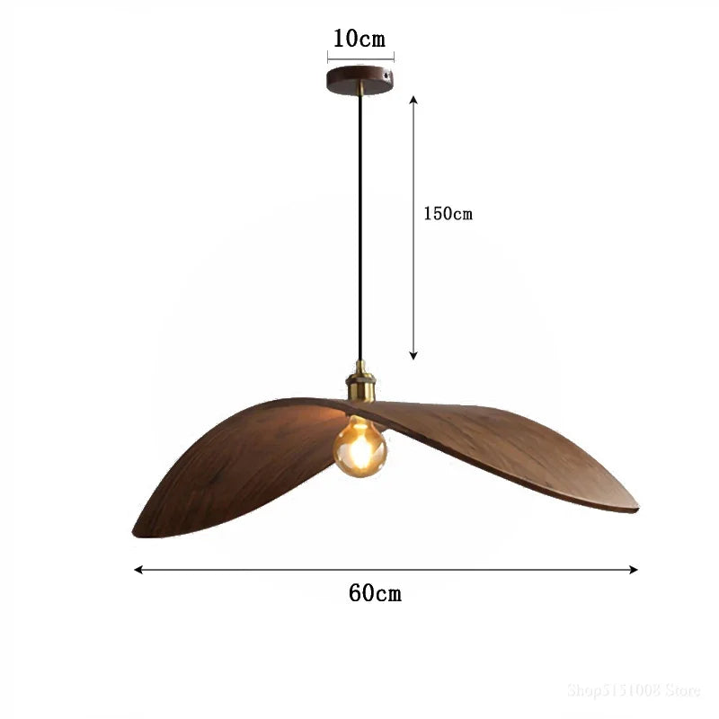Natural Wood Sculptural Pendant Light Braelon – Product Detail 7