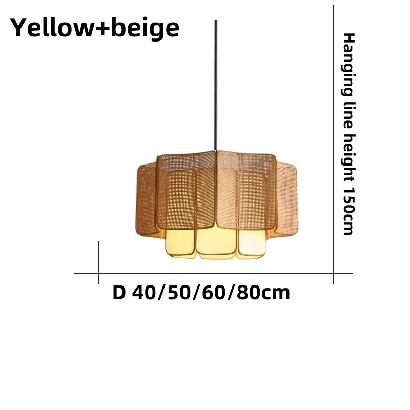 Hand-Woven Wicker Dome Pendant Light Rivandris – Product Detail 8