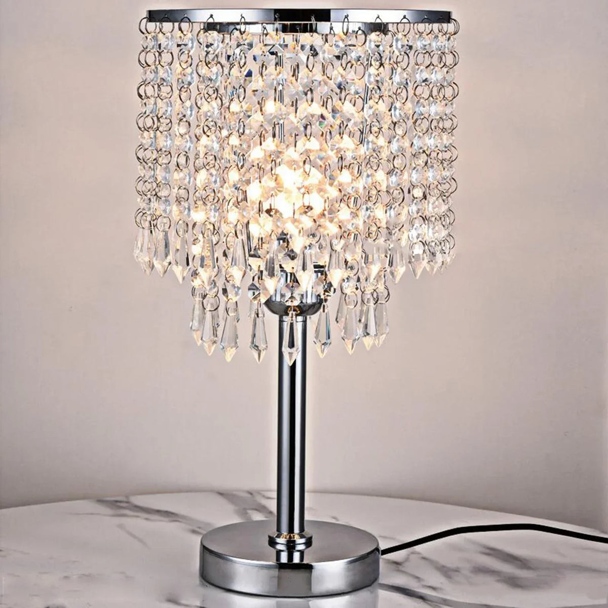 Cavelox table lamp on marble side table