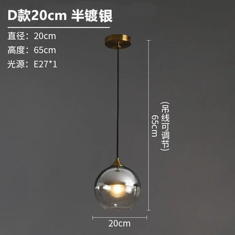 Smoked Glass Globe Pendant Light – Izaelvix – Product Detail 15