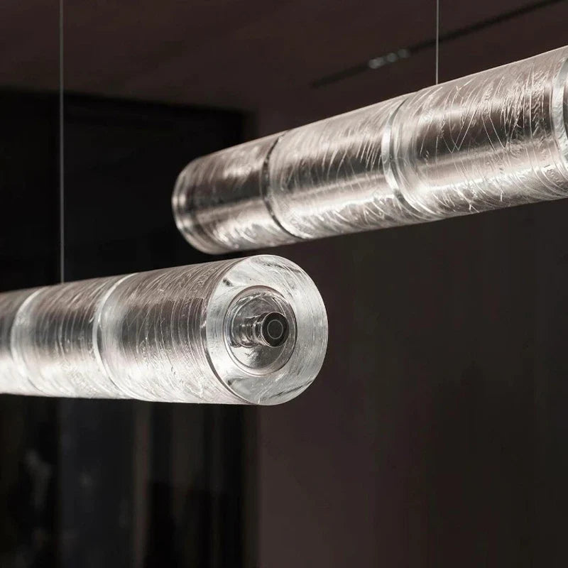 Cristellon crystal tube – close-up end cap detail and glass texture