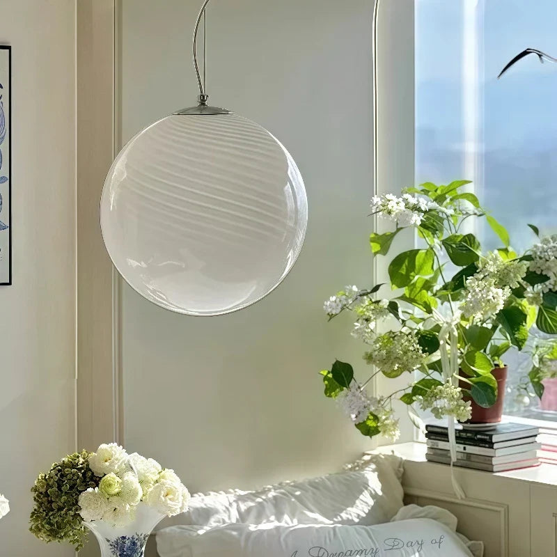Sculptural Glass Orb Pendant Light Daevix – Lifestyle View 2