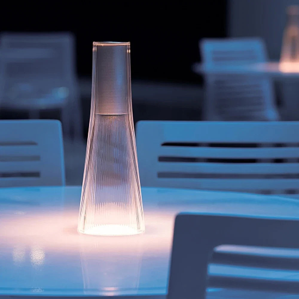 Cordless Fluted Table Lamp Ilvara – Lifestyle Outdoor Dining