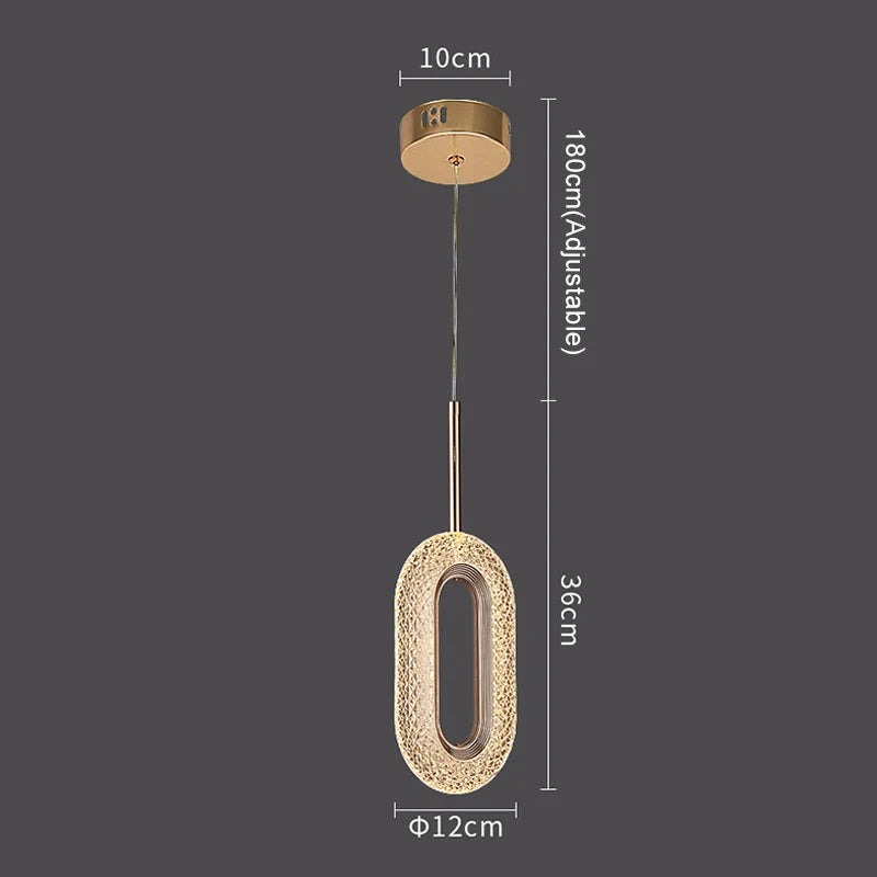Xtaeloria Oval Pendant, 1 Head – Dimensions Diagram