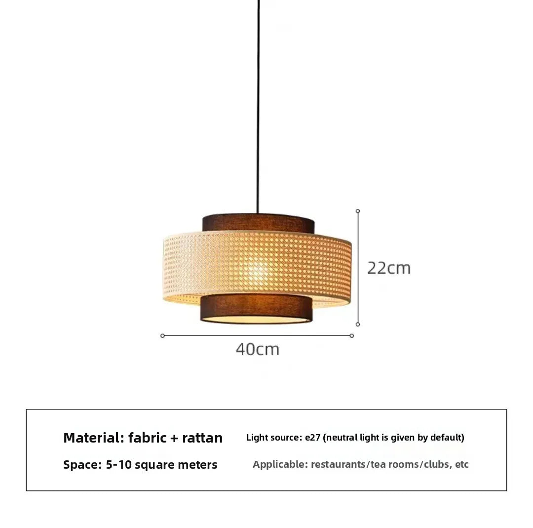 Wabi-Sabi Woven Rattan Pendant Light Ctaelinth – 40cm Detail