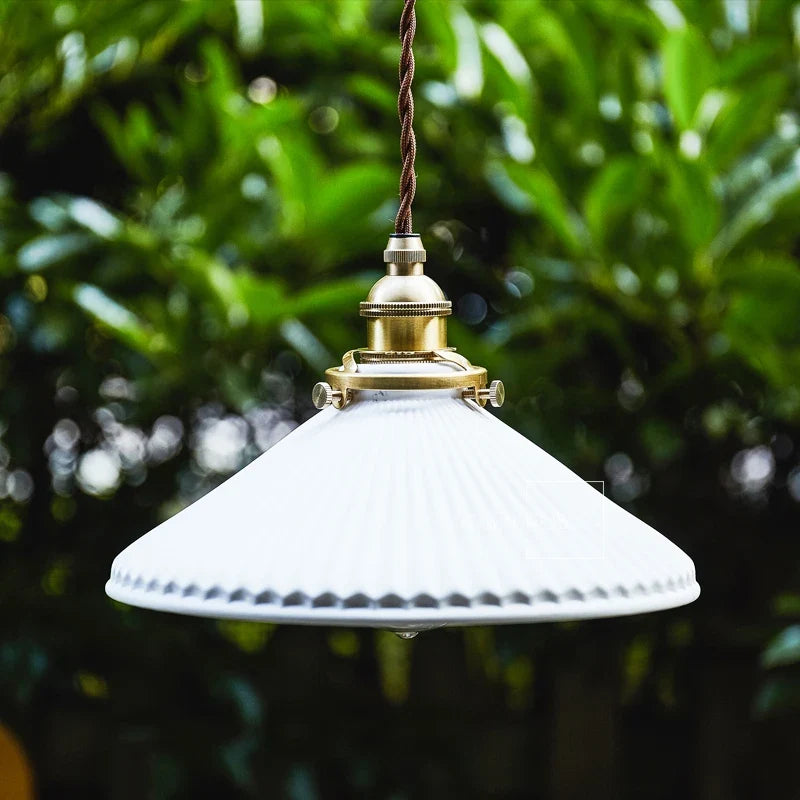Ribbed Ceramic Dome Pendant Light Rivaleth – Lifestyle Hero